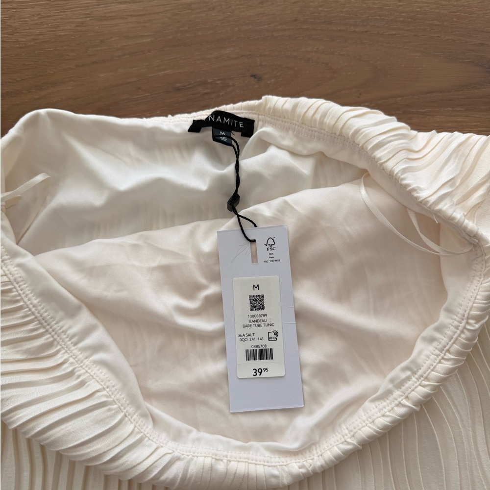 Dynamite Cream Textured strapless top - Picture 2 of 2